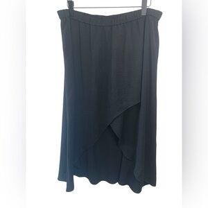 Reitman’s Black Lightweight Flowing Summer Skirt w Asymmetrical Hem